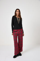Pantalone tartan rosso FEDERICA BI