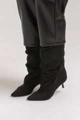 Tronchetto nero in suede FEDERICA BI