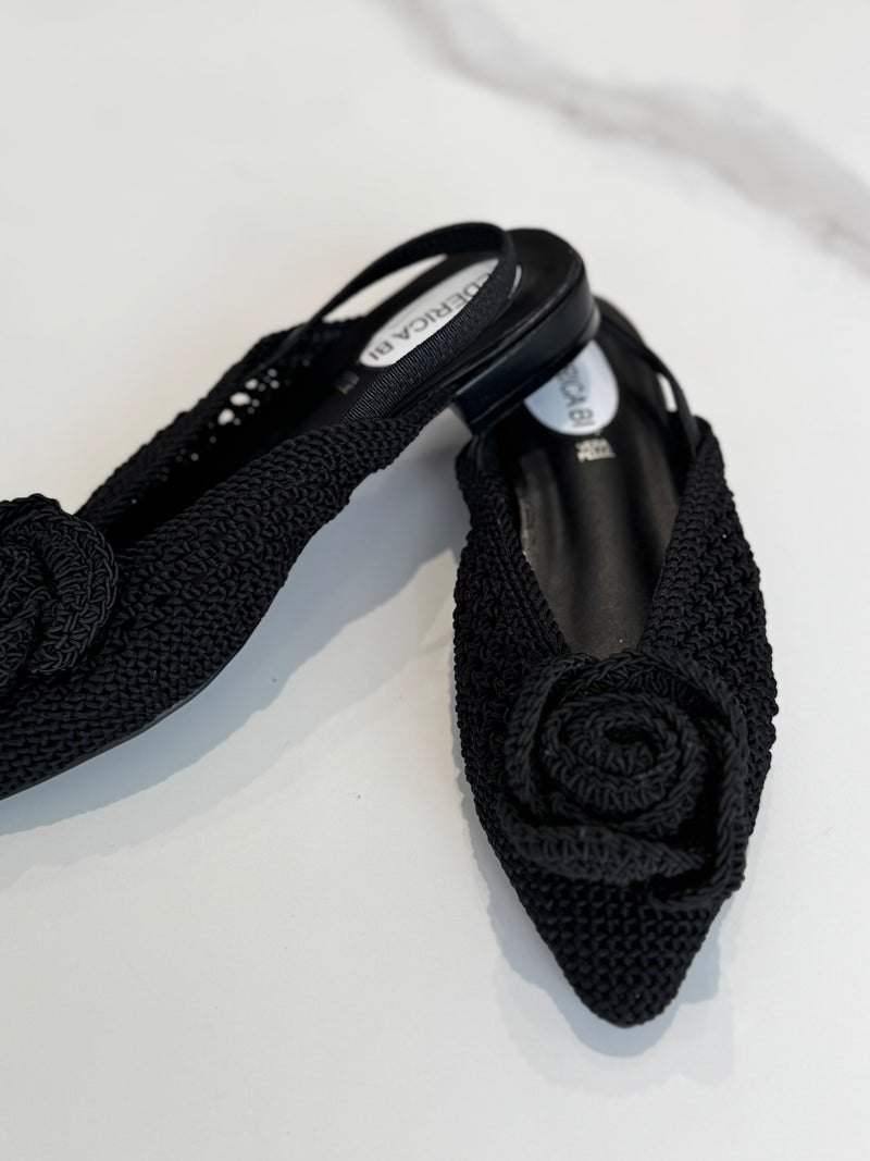Slingback nera crochet FEDERICA BI
