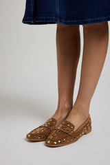 Mocassino suede borchiette FEDERICA BI (vari colori)