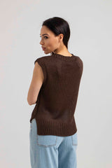 Gilet in maglia treccia FEDERICA BI (piu’ colori)