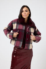 Giacca tartan bordeaux FEDERICA BI