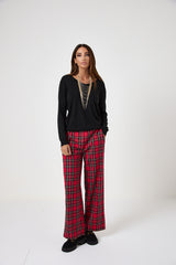 Pantalone tartan rosso FEDERICA BI