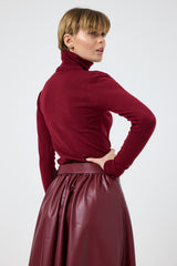 Gonna in ecopelle FEDERICA BI ( nera e bordeaux )