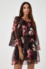 Abito in chiffon fantasia moro FEDERICA BI