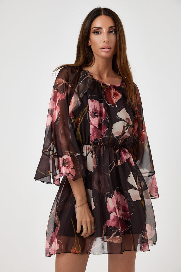 Abito in chiffon fantasia moro FEDERICA BI
