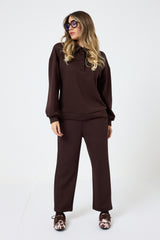 Completo tuta in punto Milano moro FEDERICA BI