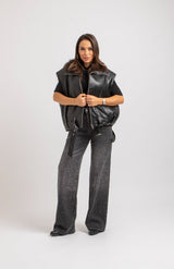 Gilet in pelle ed ecovisone FEDERICA BI