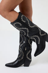 Stivale nero borchiette FEDERICA BI