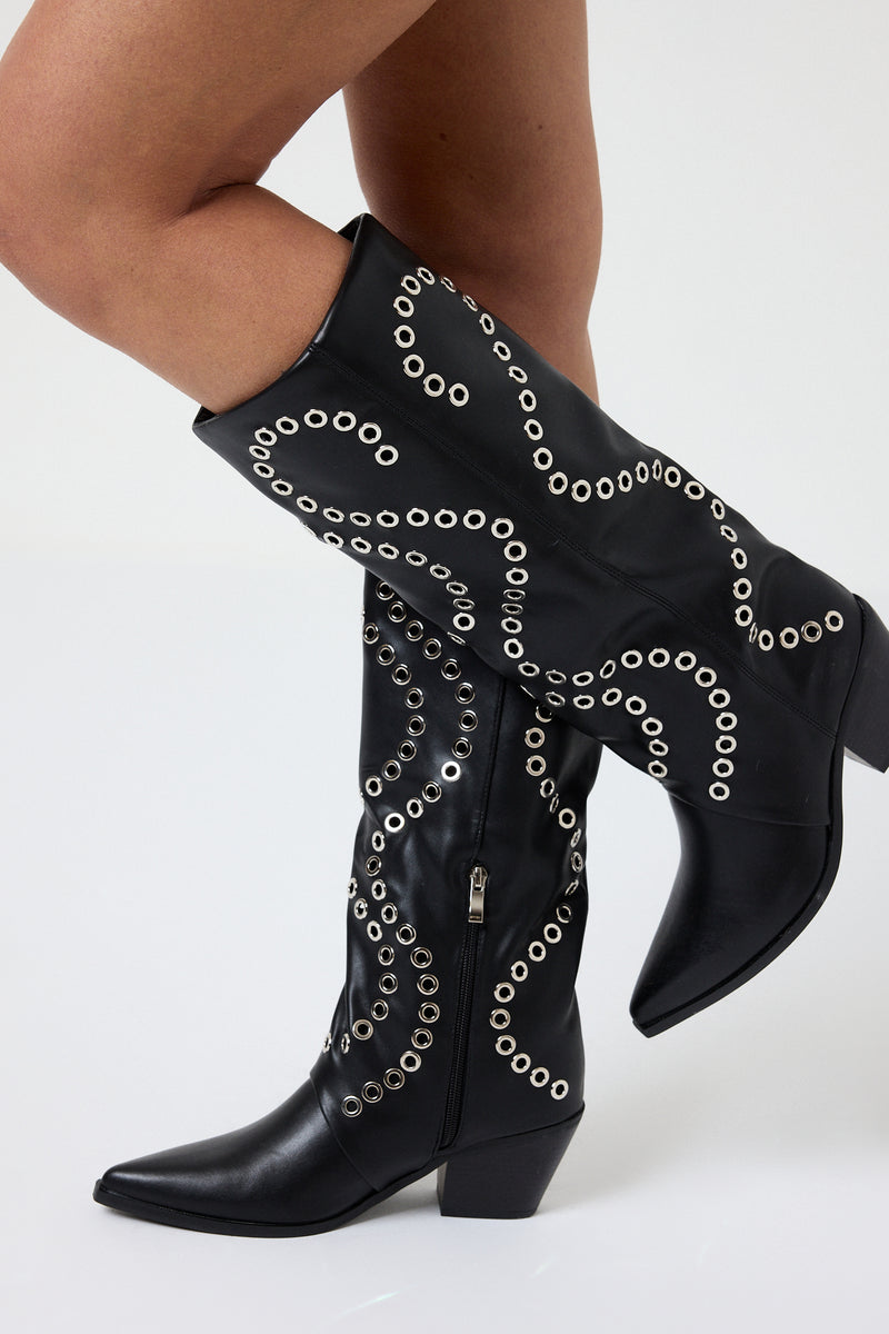 Stivale nero borchiette FEDERICA BI