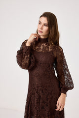 Abito in pizzo cioccolato FEDERICA BI