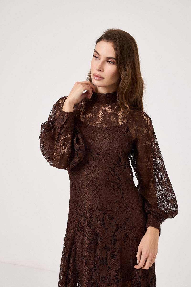 Abito in pizzo cioccolato FEDERICA BI