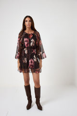 Abito in chiffon fantasia moro FEDERICA BI