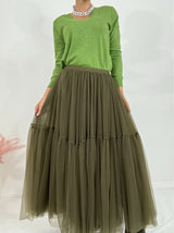 Gonna in tulle verde FEDERICA BI