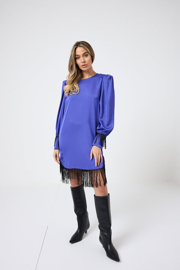 Abito in raso frange FEDERICA BI