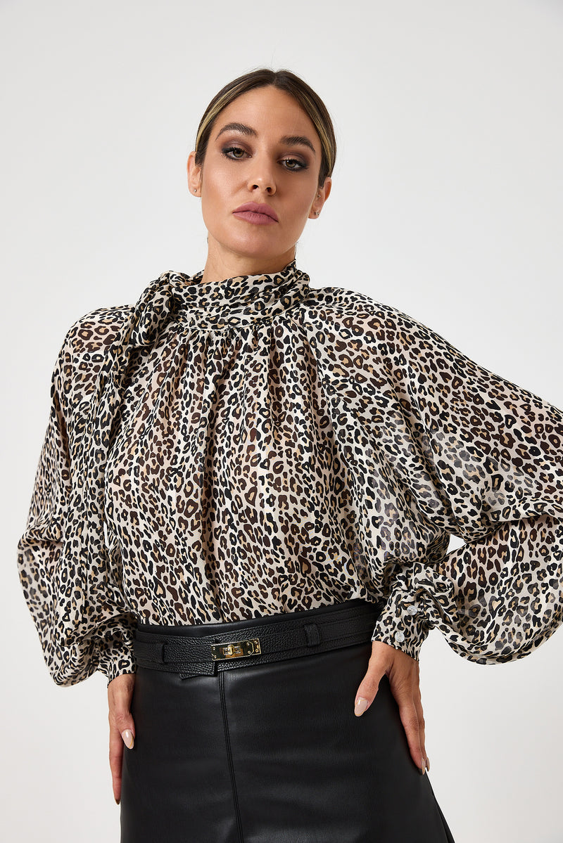 Camicia in chiffon fiocco FEDERICA BI