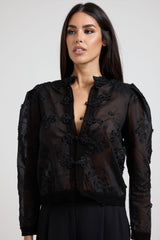 Camicia in sangallo nera FEDERICA BI