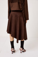 Gonna in ecosuede marrone FEDERICA BI