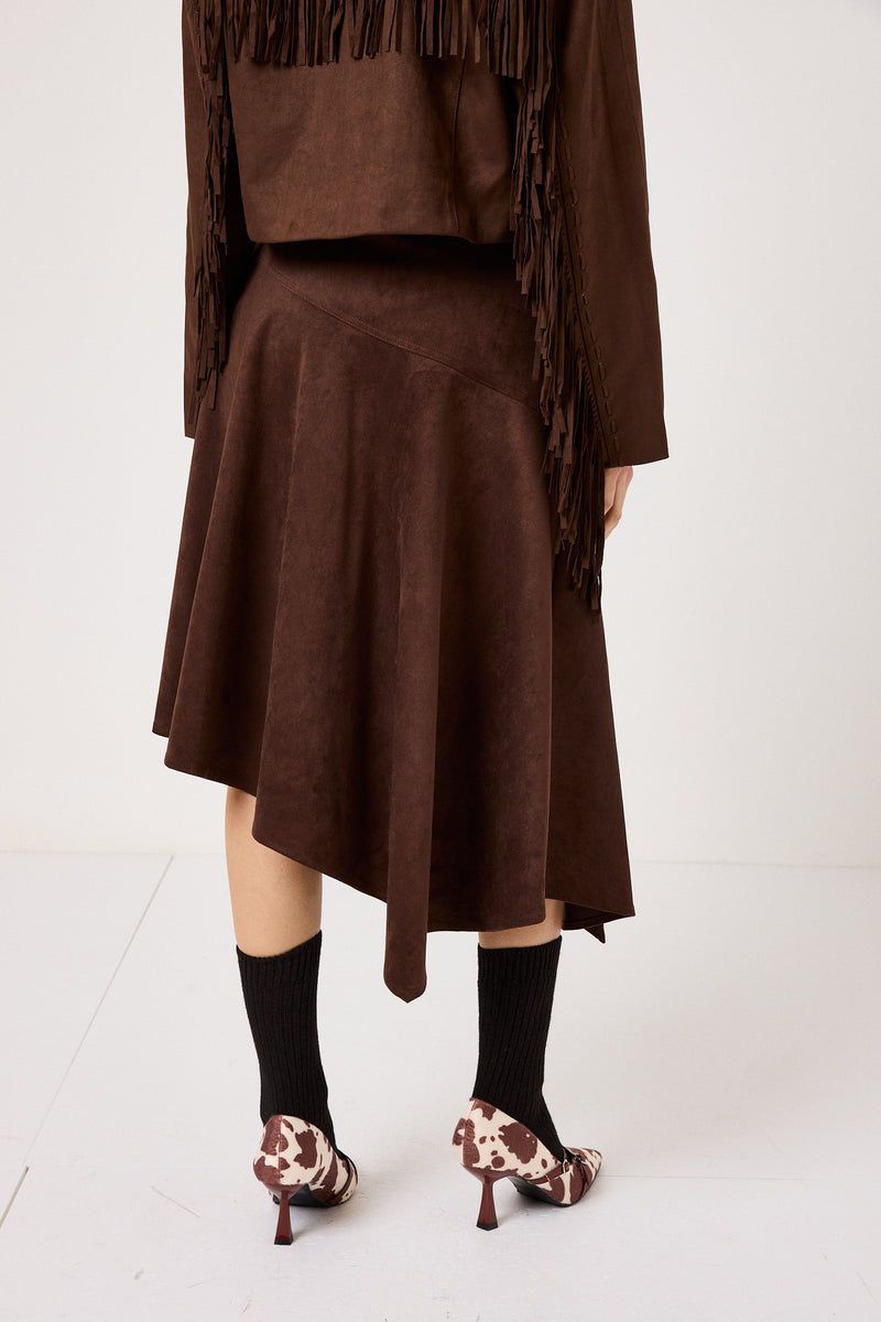 Gonna in ecosuede marrone FEDERICA BI