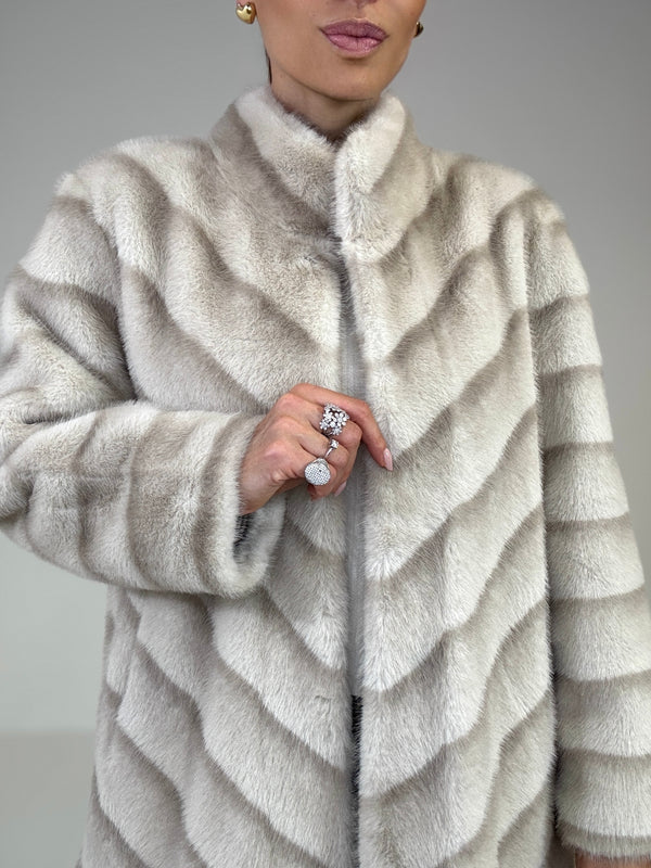 Ecovisone lungo beige FEDERICA BI