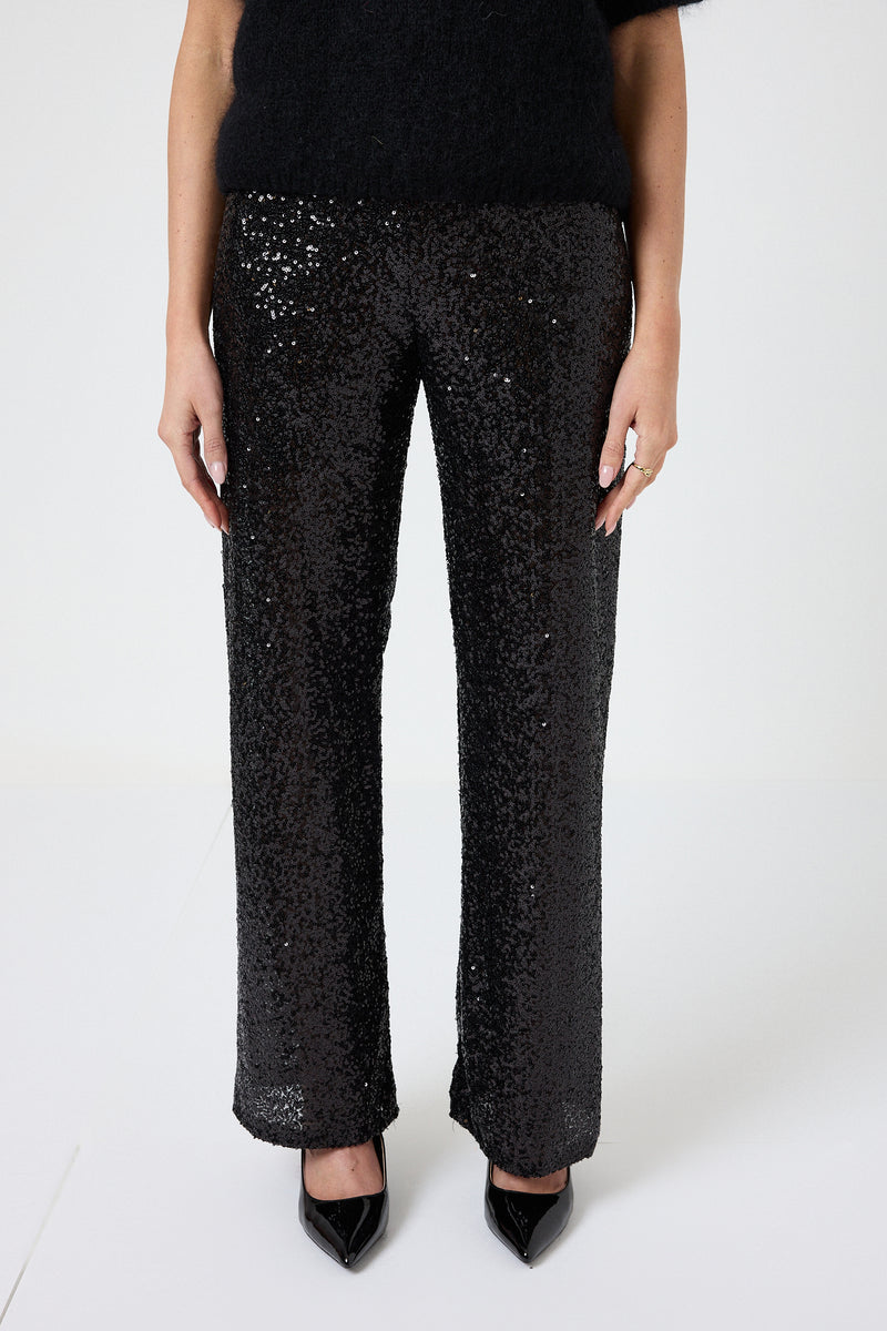 Pantalone nero in paillettes FEDERICA BI