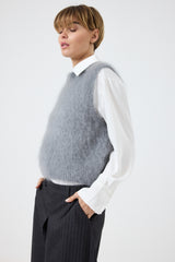 Gilet in mohair perla FEDERICA BI