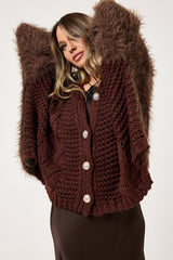 Cardigan treccia e ciniglia FEDERICA BI ( vari colori )