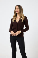 Cardigan moro in lana moro FEDERICA BI