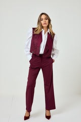 Gilet bordeaux in ecosuede FEDERICA BI