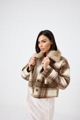 Giacca tartan beige FEDERICA BI