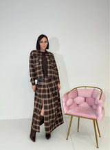 Gonna lunga tartan marrone FEDERICA BI