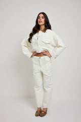 Pantalone denim bianco FEDERICA BI