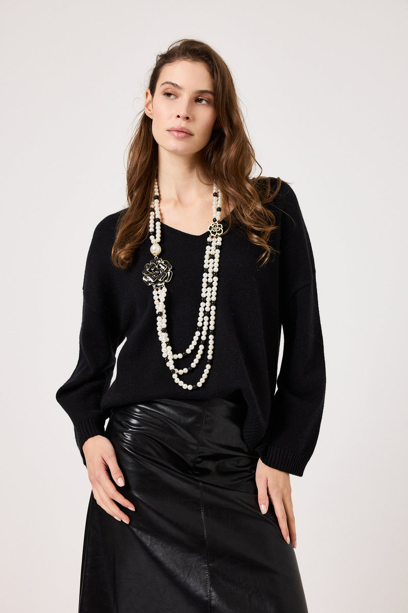 Maglia scollo V FEDERICA BI ( vari colori )