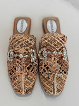Sabot flat rosa e oro FEDERICA BI