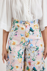 Pantalone in cotone rosa pastello FEDERICA BI