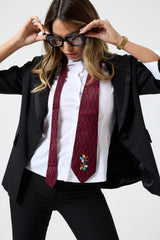 Cravatta in seta bordeaux FEDERICA BI