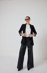 Pantalone nero in similpelle FEDERICA BI