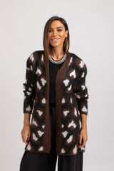 Cardigan animalier marrone FEDERICA BI