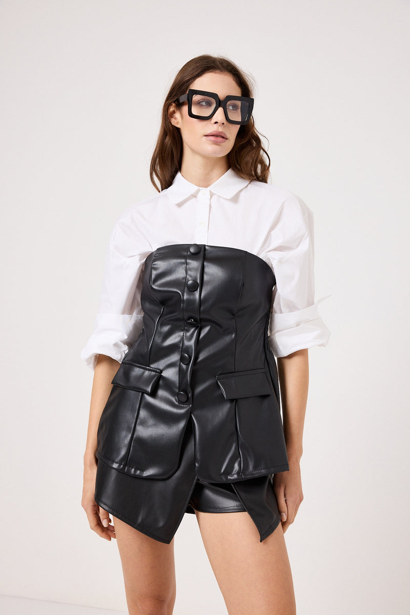 Bustier a fascia in ecopelle FEDERICA BI