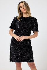 Abito in velluto e paillettes FEDERICA BI ( due colori )