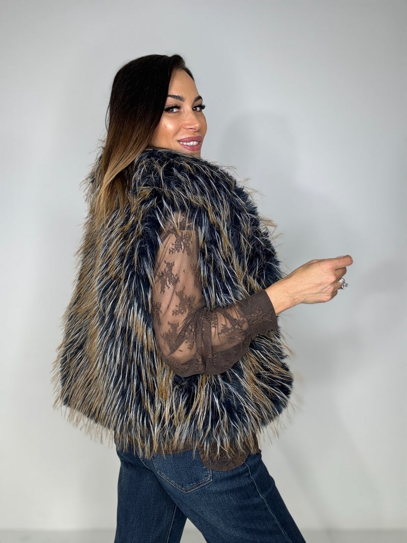 Gilet ECO blu ottanio FEDERICA BI
