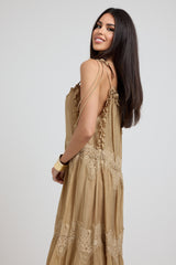 Abito lungo beige FEDERICA BI