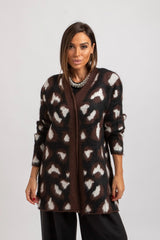Cardigan animalier marrone FEDERICA BI