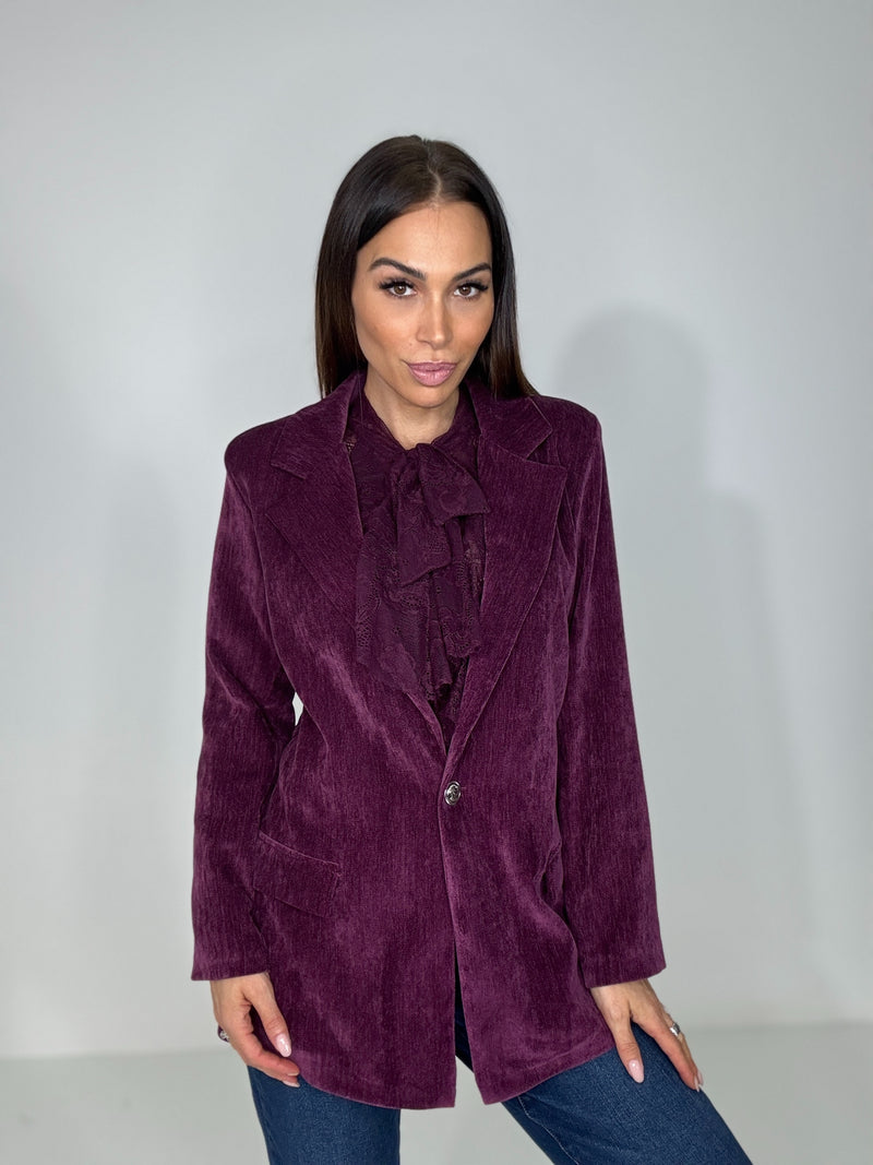 Blazer in velluto bordeaux FEDERICA BI
