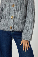 Cardigan bottone oro FEDERICA BI