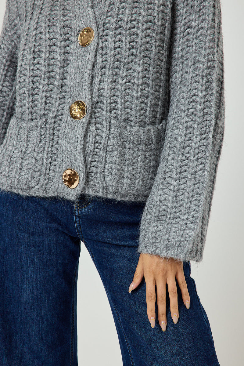 Cardigan bottone oro FEDERICA BI