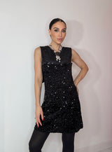 Abito fiocco in velluto e paillettes FEDERICA BI