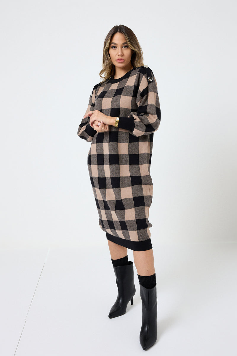 Abito tartan in maglia FEDERICA BI ( due colori )