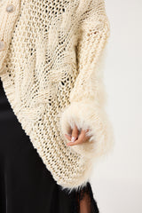 Cardigan treccia e ciniglia FEDERICA BI ( vari colori )