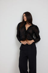 Pantalone nero in cadi FEDERICA BI